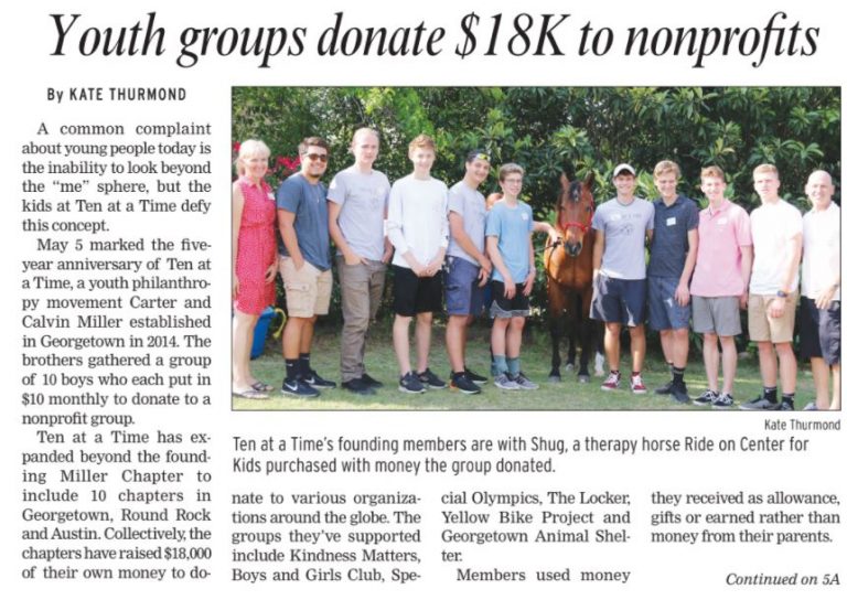 Youth groups donate $18K to nonprofits